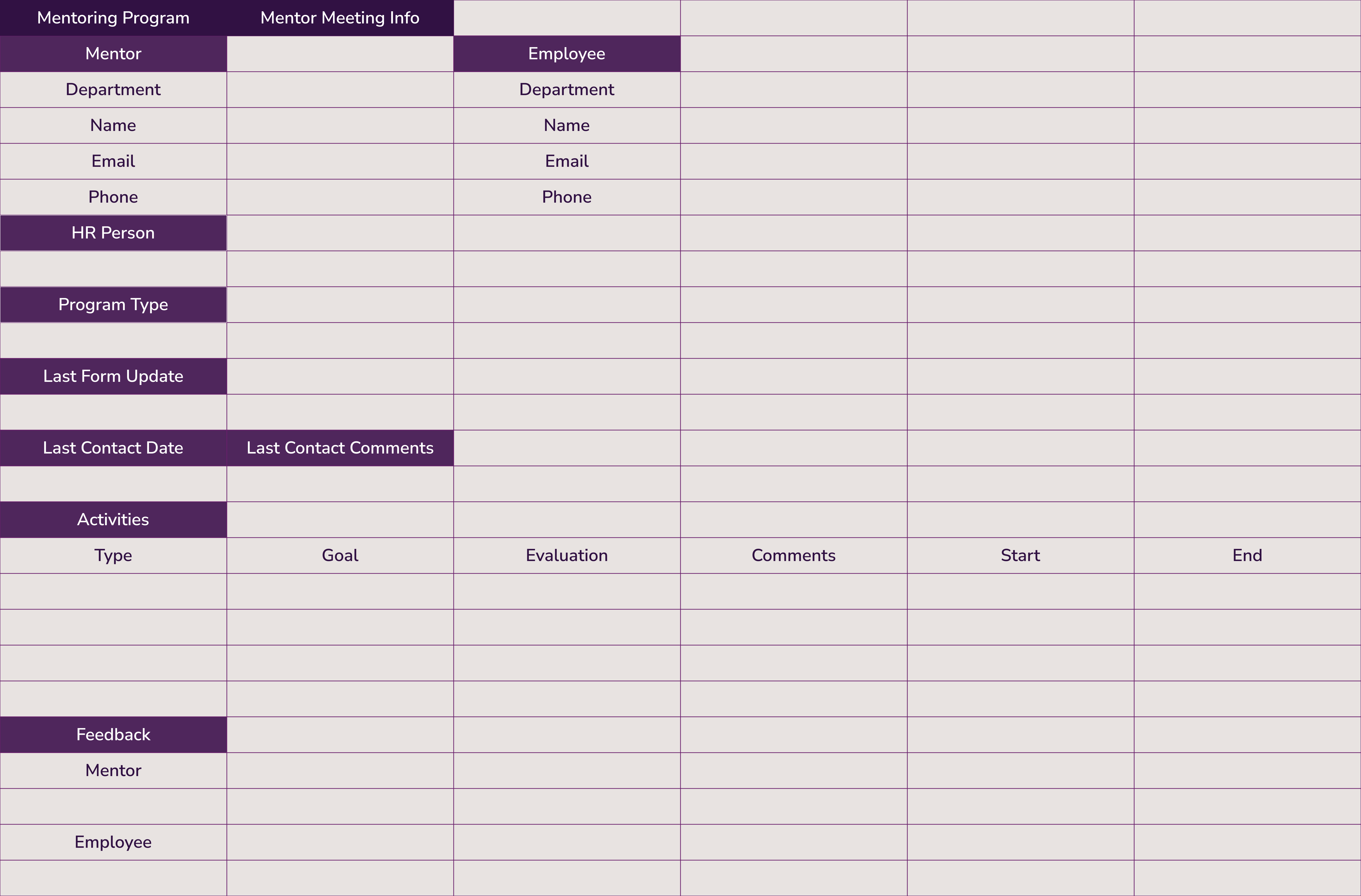 Mentorship Program Template